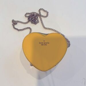 Kate Spade love shack mini heart Crossbody chain bag yellow